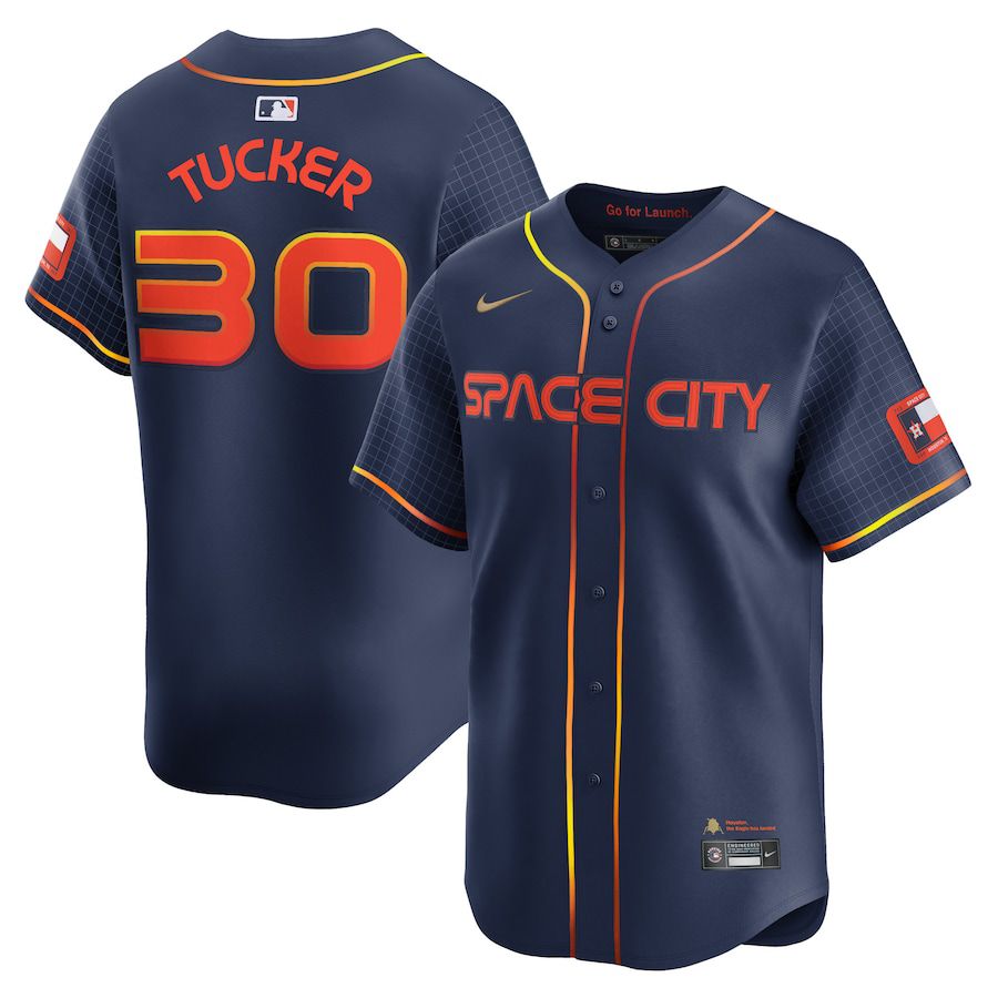 Men Houston Astros #30 Kyle Tucker Nike Navy City Connect Limited Player MLB Jersey